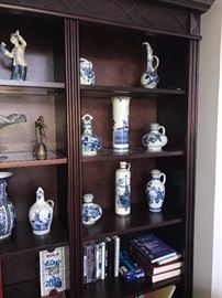 HUGE COLLECTION OF BLUE POTTERY INCLUDING DELFT BLUE POTTERY , ROYAL DELFT, BLUE DANUBE POTTERY
