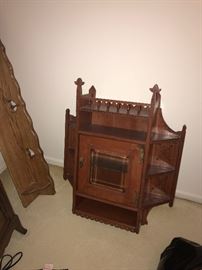 ANTIQUE MAHOGANY HANGING SHELF