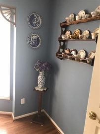 HUGE COLLECTION OF BLUE POTTERY INCLUDING DELFT BLUE POTTERY , ROYAL DELFT, BLUE DANUBE POTTERY