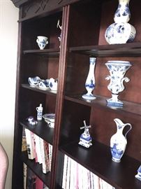 HUGE COLLECTION OF BLUE POTTERY INCLUDING DELFT BLUE POTTERY , ROYAL DELFT, BLUE DANUBE POTTERY