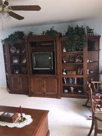 BROYHILL LARGE SHELVING UNITS AND MEDIA CENTER