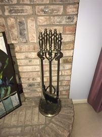 BRASS FIREPLACE TOOLS