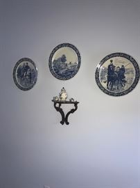 HUGE COLLECTION OF BLUE POTTERY INCLUDING DELFT BLUE POTTERY , ROYAL DELFT, BLUE DANUBE POTTERY