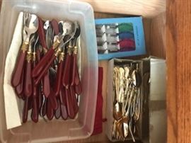 TONS OF KITCHENWARE, GLASSWARE, COOPER POTS, SILVERWARE, CHINA SETS, COOKWARE, BAKEWARE AND SMALL APPLIANCES