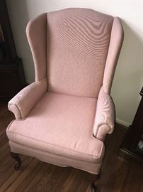 DUSTY PINK WINGBACK CHAIR-TWO AVAILABLE
