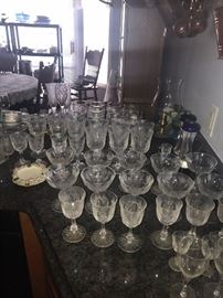 TONS OF KITCHENWARE, GLASSWARE, COOPER POTS, SILVERWARE, CHINA SETS, COOKWARE, BAKEWARE AND SMALL APPLIANCES