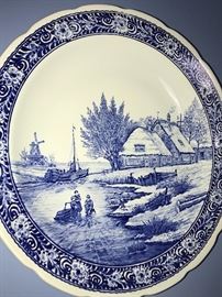 HUGE COLLECTION OF BLUE POTTERY INCLUDING DELFT BLUE POTTERY , ROYAL DELFT, BLUE DANUBE POTTERY