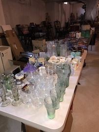 TONS OF VINTAGE GLASSWARE