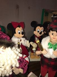 TONS OF CHRISTMAS DECORATIONS, VINTAGE ORNAMENTS, NATIVITY SET, LOTS OF ANIMATED CHRISTMAS FIGURES LIGHTS, ORNAMENTS, CHRISTMAS GARLAND