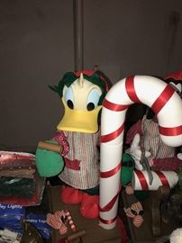 TONS OF CHRISTMAS DECORATIONS, VINTAGE ORNAMENTS, NATIVITY SET, LOTS OF ANIMATED CHRISTMAS FIGURES LIGHTS, ORNAMENTS, CHRISTMAS GARLAND