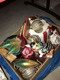 TONS OF CHRISTMAS DECORATIONS, VINTAGE ORNAMENTS, NATIVITY SET, LOTS OF ANIMATED CHRISTMAS FIGURES LIGHTS, ORNAMENTS, CHRISTMAS GARLAND