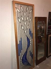 ANTIQUE MIRRORS, LEAD GLASS DOOR