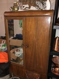 ANTIQUE MAHOGANY WARDROBE WITH MIRROR