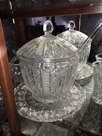 ANTIQUE CRYSTAL BOWL WITH LID