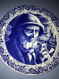 HUGE COLLECTION OF BLUE POTTERY INCLUDING DELFT BLUE POTTERY , ROYAL DELFT, BLUE DANUBE POTTERY