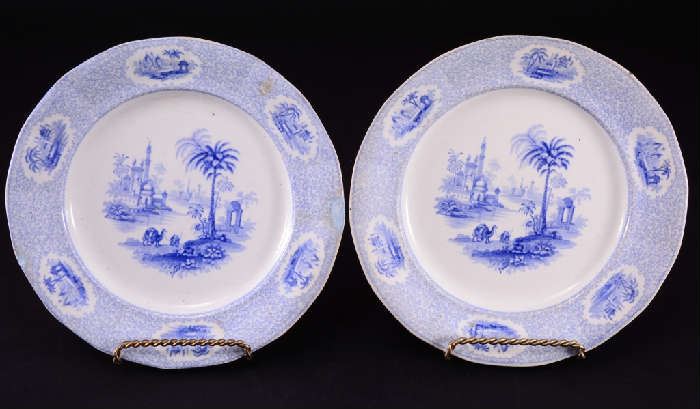 Lot 5: Pair Blue & White Ridgway Plates