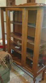 vintage display, curio case, book case