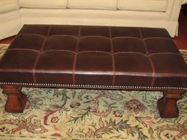 Leather coffee table/ottoman.  Custom made.