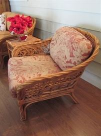 Ratan Chair With Custom Made Cushions