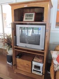 Console Cabinet And Good Working Flat Screen TV