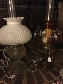 Oil lamps converted to electric 