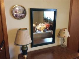Lamps and mirror