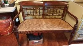 antique settee with cane bottom