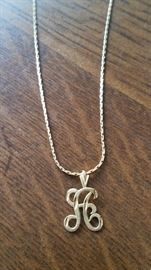 14K gold chain and pendant