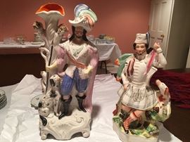 Rare large Staffordshire figurines, beautiful and vibrant pieces!!! Circa. 19th Century  