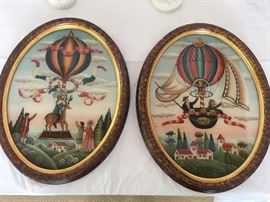 Amazing original reverse painted art by Marie Amalia, very desirable pieces!!!