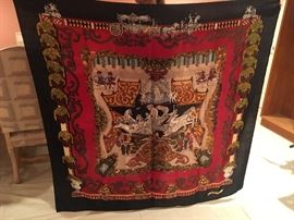 Amazing Vintage Hermes silk scarf,
Very large and beautiful!!