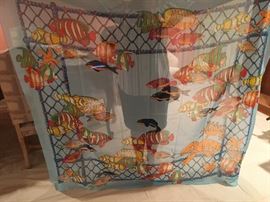 Hermes large silk scarf