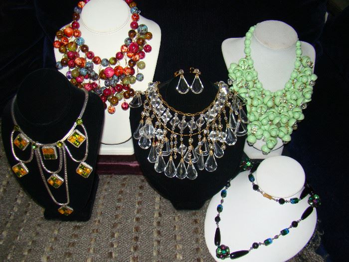 Vintage Costume Statement Necklaces/ Chokers
