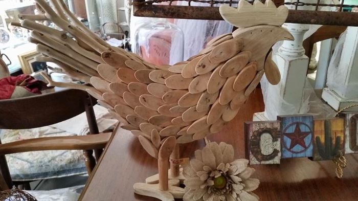 Handmade Wooden Rooster