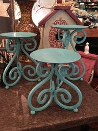 Three Cute Iron Candleholders