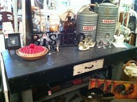 Slate Top, Solid Wood Island with Drawer