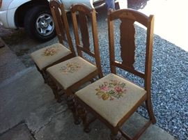 Depression Era Needlepoint Chairs 