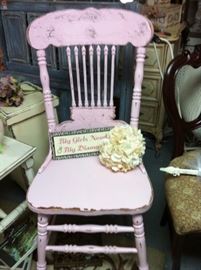 Sweet Pink Distressed Chair