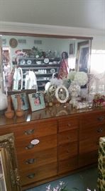 Pretty Mid Century Dresser With Large Mirror