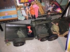 Vintage Barbie, Ken, Dawn & GI Joe Dolls