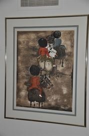 "Le Depart" by G. Rodo Boulanger (1969) Artist Proof.  28 x 35