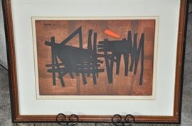 Mid century 1965.  J.Jay McVicker pencil signed and numbered 2/15.  "Orange Agent"  23.5 x 18.5