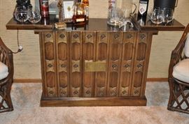 Vintage Drexel walnut server with flip top.  36"W x 29"H x 17"D