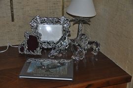Arthur Court 5x7  and 2x3 frames shown with Val Saint Lambert lion and Baccarat lioness.  