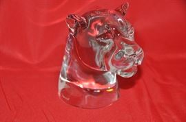 Rare Baccarat crystal Panther head figurine