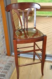 A pair of 30" Wooden Bar Stools by Nichols and Stone 