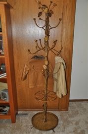 Wrought Iron leaf hall tree.  66"H x 21"W