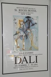 Framed Dali poster from St. Regis Hotel in New York