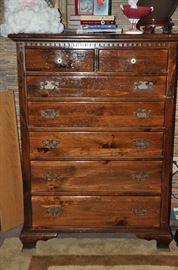 Vintage Ethan Allan high boy dresser with 7 drawers