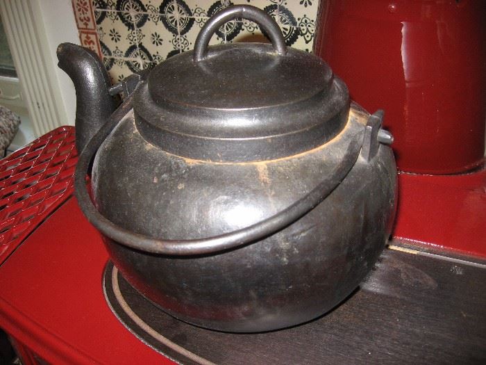 French early 1800's iron tea kettle